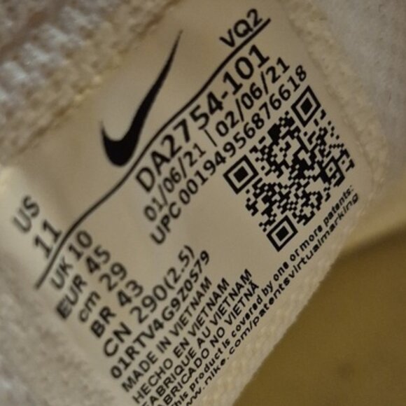 Nike Court Legacy Slip On Canvas White Black Skate Shoes DA2754-101 - Picture 7 of 16